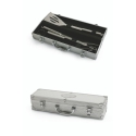 Set de 3 utensilios de acero inoxidable para barbacoa con maletín Nira Venta