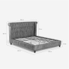 Cama matrimonial Chesterfield 160x190cm en similpiel Chur 