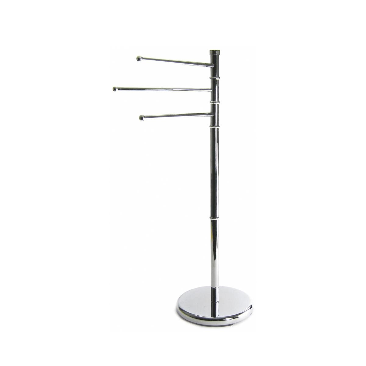 Toallero de pie para baño con 3 barras de metal cromado Silua Promoción Toallero de pie para baño con 3 barras de metal cromado Silua Promoción