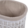 2 cestas para ropa con tapa de madera y tela Zeyra Rebajas
