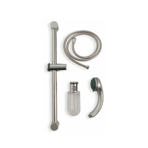 Set de ducha con teleducha, manguera flexible y barra deslizante satinado Sahra Promoción