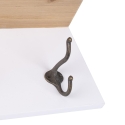 Estante de pared de madera de pino con 4 ganchos de hierro 60x16x16 Romia Venta