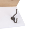 Estante de pared de madera de pino con 4 ganchos de hierro 60x16x16 Romia Venta
