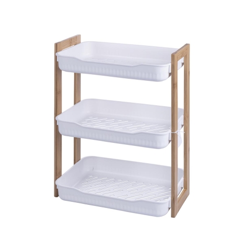 Estantería móvil de 3 niveles en madera y plástico 35x20,5x45cm Senia Promoción