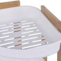 Estante de esquina para ducha en madera con 2 estantes de plástico 23x23x27cm Aliva Oferta