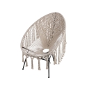Sillón de jardín exterior con tejido de macramé Elika 