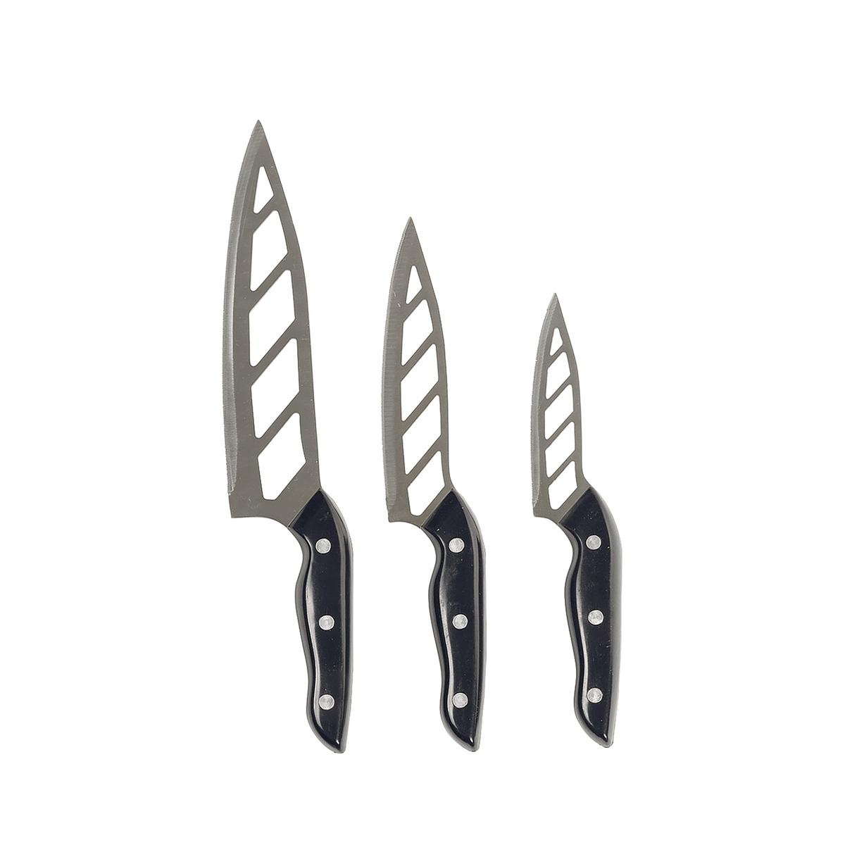 Juego de 3 cuchillos multiusos con hoja de acero y mango remachado Tavina Promoción Juego de 3 cuchillos multiusos con hoja de acero y mango remachado Tavina Promoción