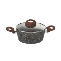 Batería de cocina antiadherente de 7 piezas con mango efecto madera Dakota Oferta