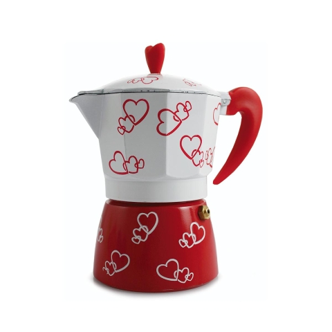 Cafetera moka para 3 tazas de café espresso en aluminio Cuore Promoción