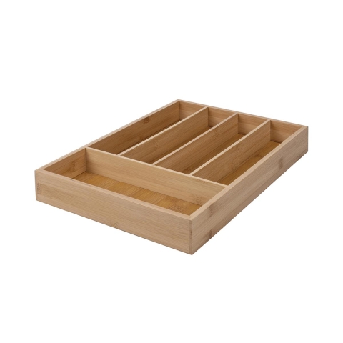 Organizador para cubiertos de madera con 5 compartimentos 35,5x25,5x5cm Kavira Promoción