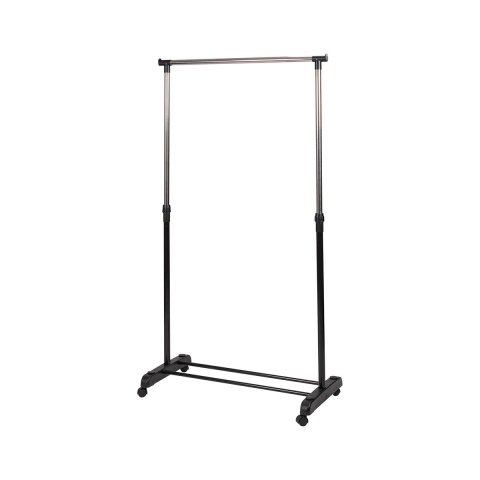 Perchero de metal con ruedas, 2 barras, porta zapatos 88x42,5cm Zulea Promoción