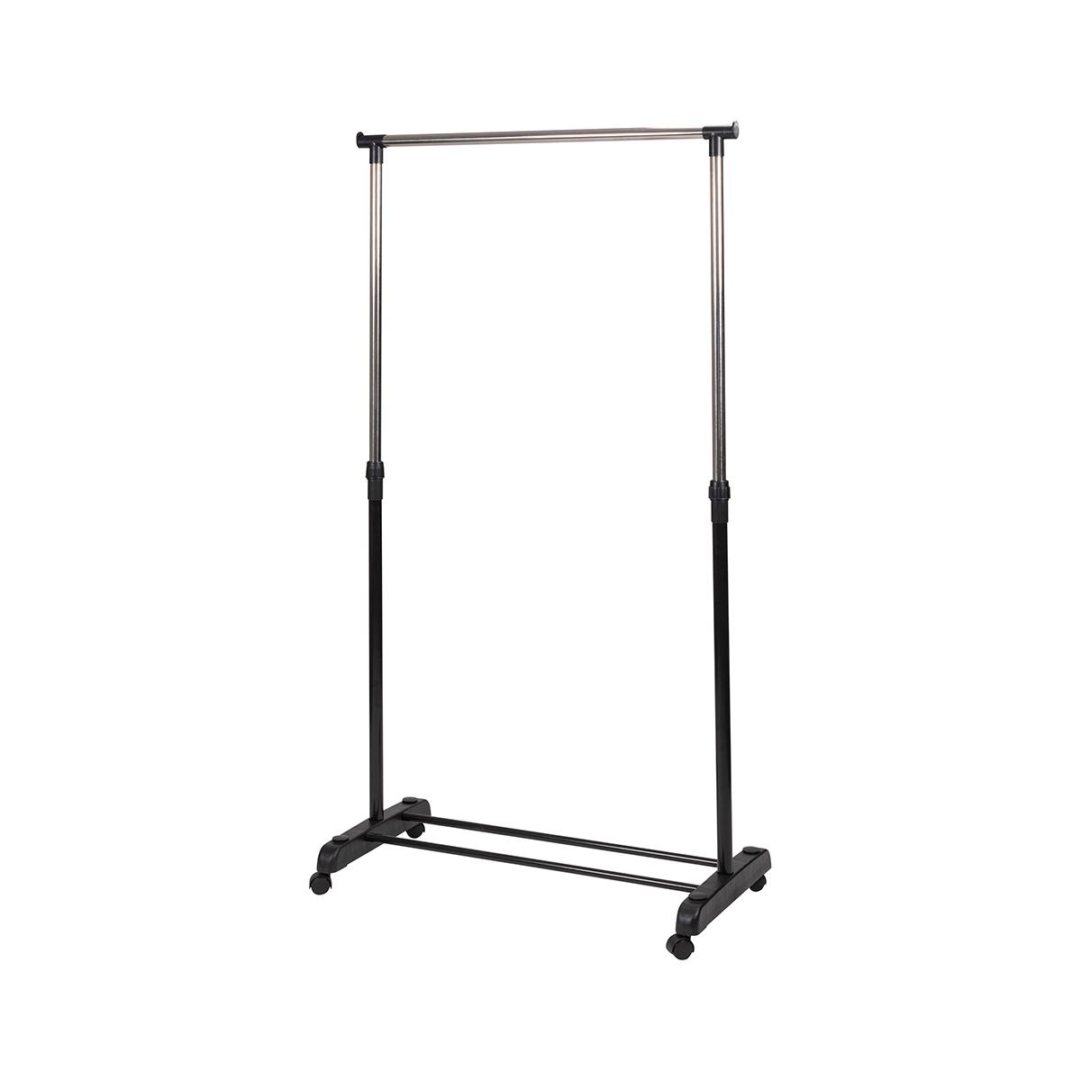Perchero de metal con ruedas, 2 barras, porta zapatos 88x42,5cm Zulea Promoción Perchero de metal con ruedas, 2 barras, porta zapatos 88x42,5cm Zulea Promoción