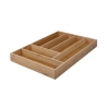 Organizador de cubiertos para cajón de 6 compartimentos de madera 43,2x30,5x5cm Viora Promoción