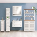 Mueble de baño con espejo en madera MDF lacada 60x15xh68 cm Bakira Stock