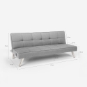 Sofá cama de tela con puerto USB y patas de metal design Astralis 