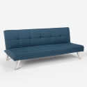 Sofá cama de tela con puerto USB y patas de metal design Astralis Rebajas