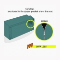 Sofá cama de tela con puerto USB y patas de metal design Astralis 