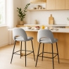 Taburete alto moderno con respaldo para bar y cocina en tela Tiren Venta
