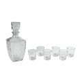 Set de botella de vidrio para licor + 6 vasos Diamante Promoción