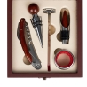 Caja de madera con set de 5 accesorios para vino Cesta Oferta