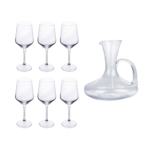 Set degustación de vino 6 copas + decantador de vidrio Royal Set Promoción