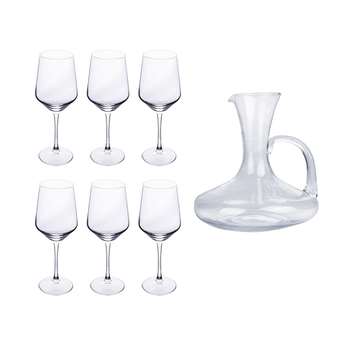 Set degustación de vino 6 copas + decantador de vidrio Royal Set Promoción
