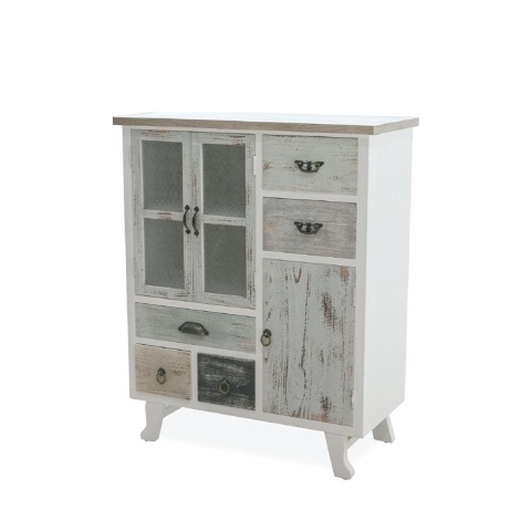 Mueble de madera estilo shabby chic con 5 cajones y 3 puertas Decapé Promoción