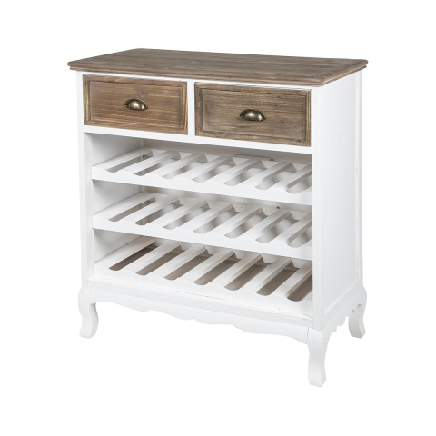 Mueble cantina de madera 21 botellas de vino 2 cajones Cantea Promoción