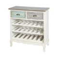 Botellero móvil 21 botellas de vino en madera estilo shabby chic Cortez Promoción