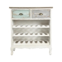 Botellero móvil 21 botellas de vino en madera estilo shabby chic Cortez Venta