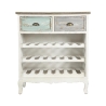 Botellero móvil 21 botellas de vino en madera estilo shabby chic Cortez Venta