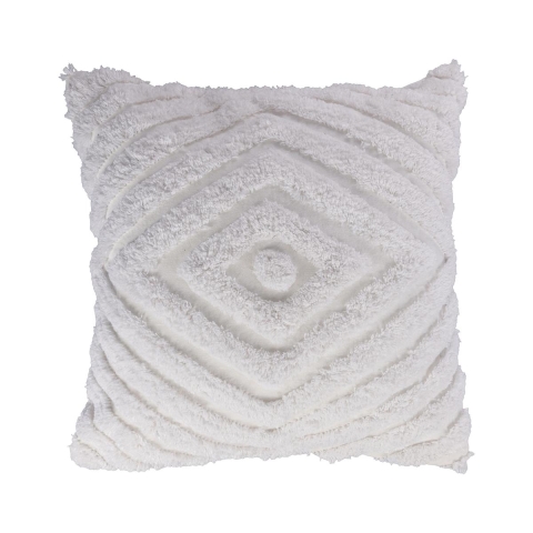 Cojín de sofá 45x45 cm blanco desenfundable con diseño diamond Fronda Promoción