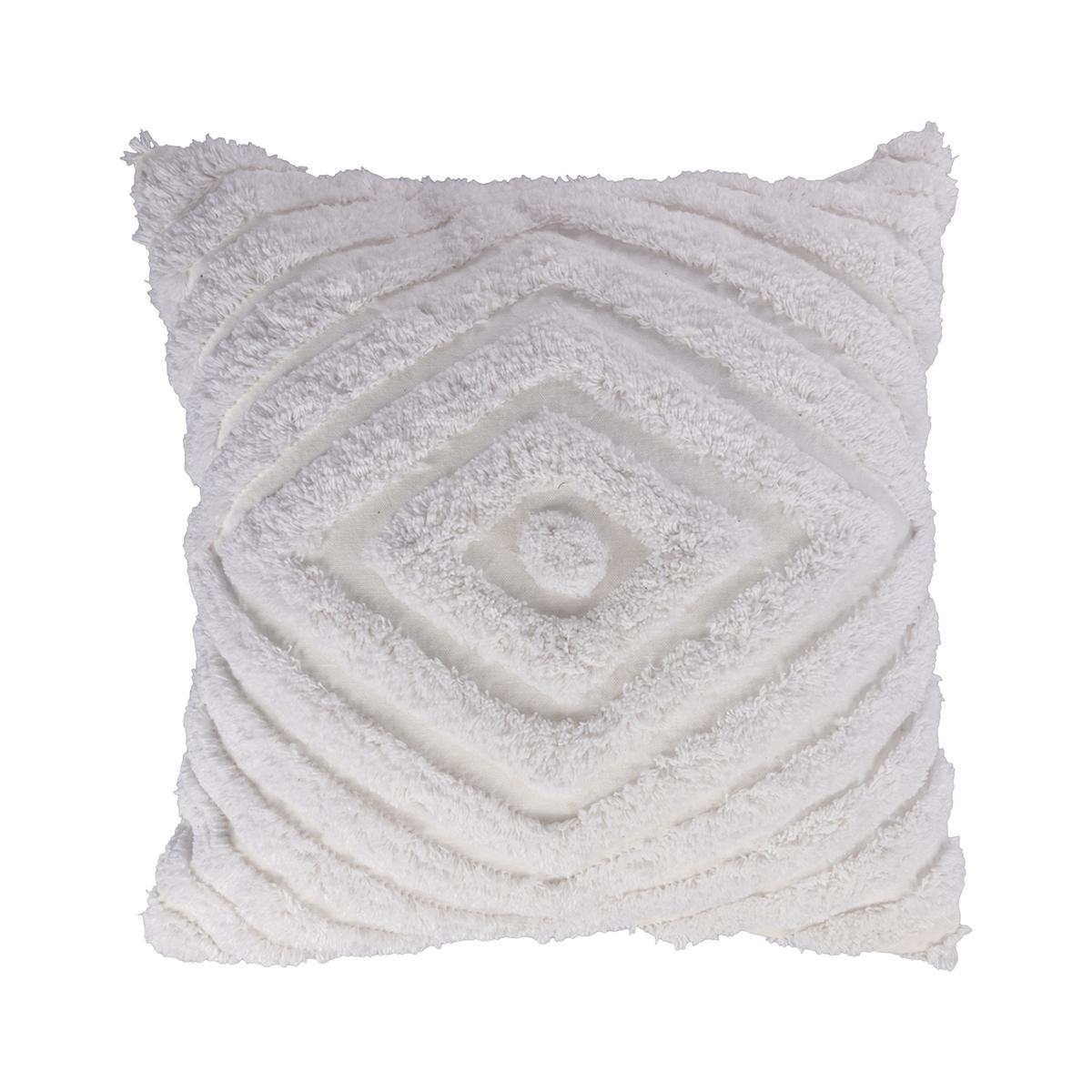 Cojín de sofá 45x45 cm blanco desenfundable con diseño diamond Fronda Promoción Cojín de sofá 45x45 cm blanco desenfundable con diseño diamond Fronda Promoción