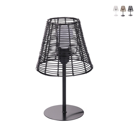 Lámpara de mesa con efecto ratán Sayura Promoción