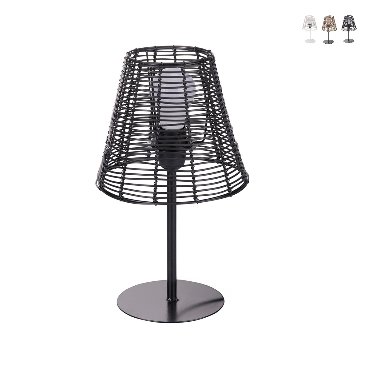 Lámpara de mesa con efecto ratán Sayura