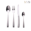 Set de 24 cubiertos de acero inoxidable con mango efecto martillado Bali Promoción