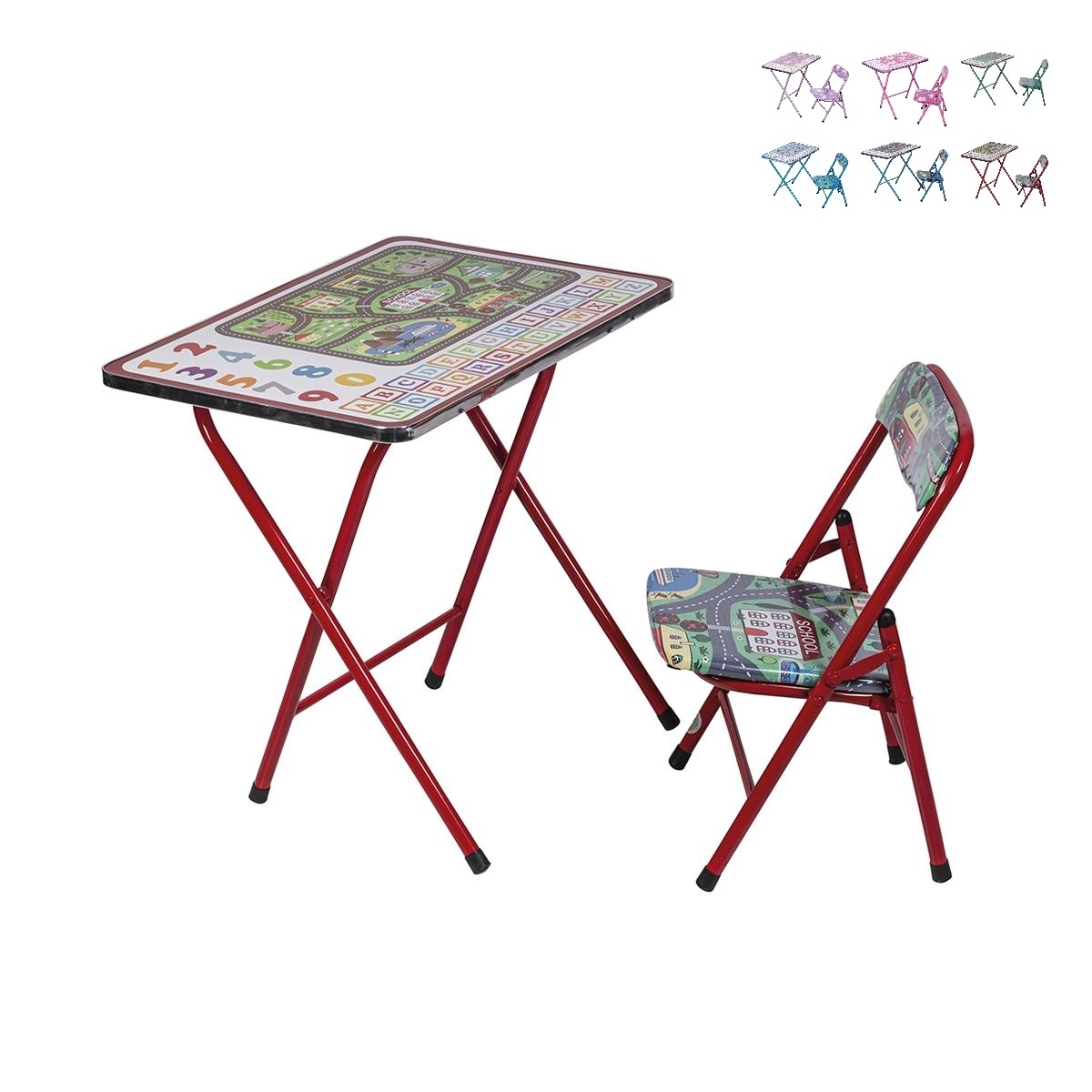 Mesa y silla plegables para niños, ahorran espacio Baska