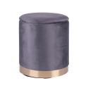 Set de 2 poufs reposapiés en tela efecto terciopelo con base dorada Ilduma 