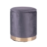 Set de 2 poufs reposapiés en tela efecto terciopelo con base dorada Ilduma 