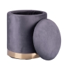 Set de 2 poufs reposapiés en tela efecto terciopelo con base dorada Ilduma Características