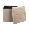 Puf cuadrado con almacenamiento 38x38cm multiuso efecto terciopelo Yushka Venta