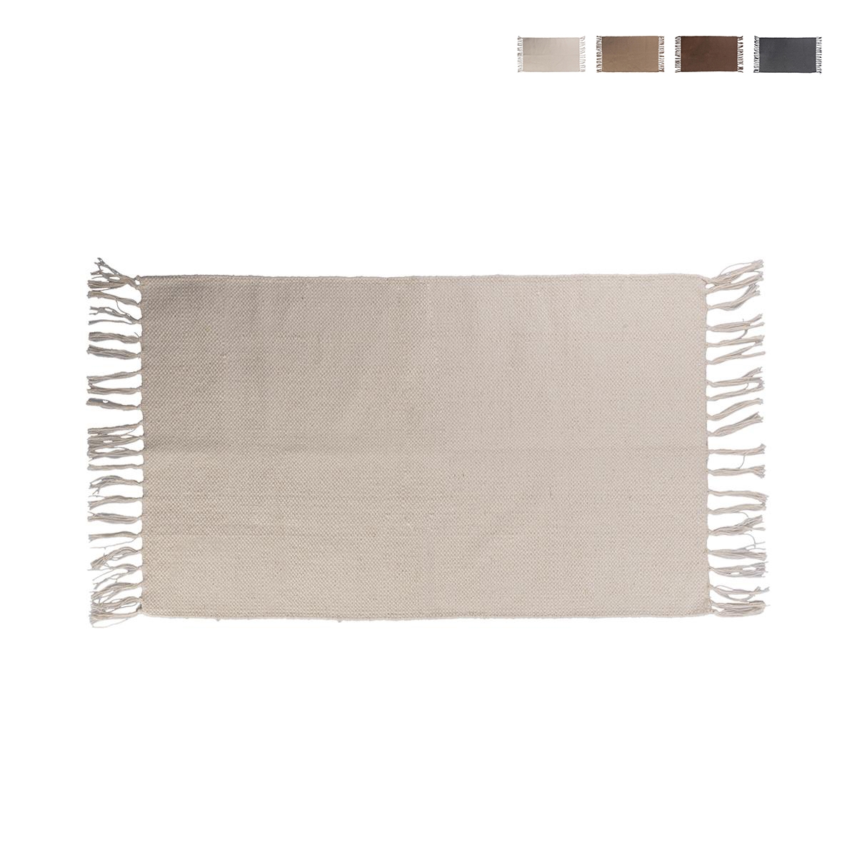 Alfombra multiuso para salón, cocina o baño 50x80cm con flecos Tavik Descueto