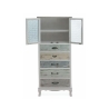 Aparador con vitrina estilo shabby chic 2 puertas de vidrio 5 cajones Valencia Oferta
