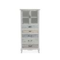 Aparador con vitrina estilo shabby chic 2 puertas de vidrio 5 cajones Valencia Venta