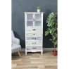 Aparador con vitrina estilo shabby chic 2 puertas de vidrio 5 cajones Valencia Descueto