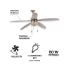 Ventilador de techo con luz, 5 aspas, función inversa Windy Oferta