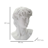 Escultura decorativa cabeza de hombre en resina 44x35,5x60 cm David 