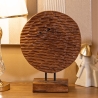 Escultura étnica decorativa de madera de teca hecha a mano Coin Venta