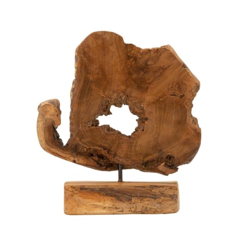 Escultura de madera de teca hecha a mano estilo étnico Bintang Promoción