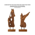 Escultura decorativa artesanal en madera de teca estilo étnico Rakat Elección